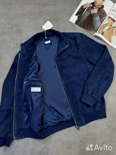 Бомбер Brunello Cucinelli из натуральной замши