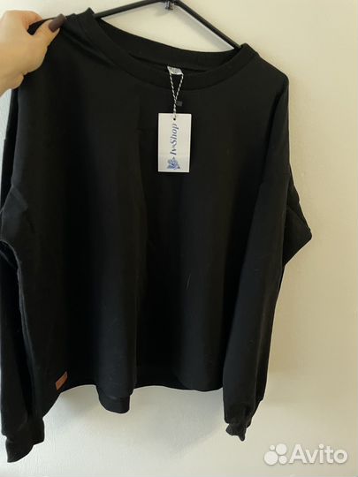 Новый черный лонгслив