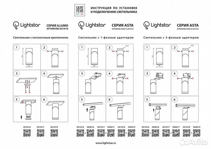 Спот настенно-потолочный Lightstar 1 лампа Китай