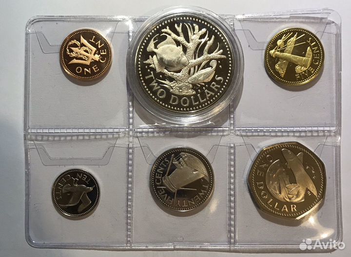 Набор монет Барбадос, proof