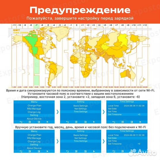 Зарядная станция Feyree WiFi / GBT /Type2/ 7 квт