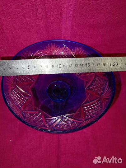 Ваза для фруктов на ножке хрусталь СССР
