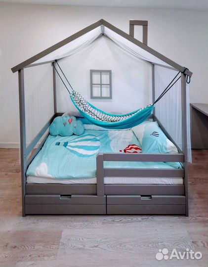 Кроватка MY place от 2х летТеремок из массива высо