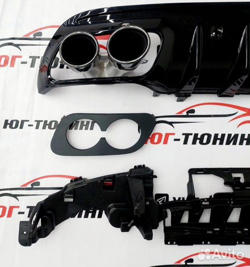 Диффузор c-class w205 с43 amg стиль 2019 черные