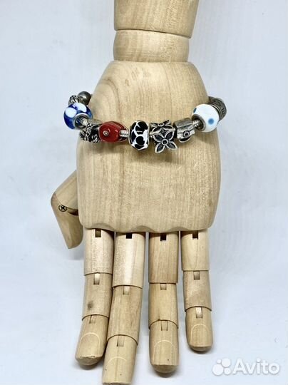 Браслет с шармами серебро винтаж