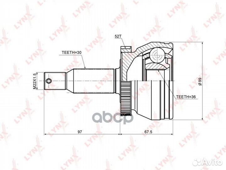 ШРУС наружный CO3695A lynxauto