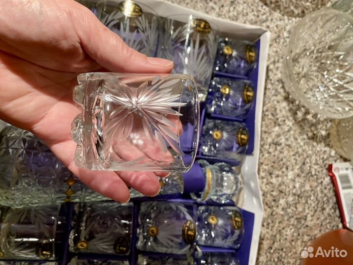 Набор 19 графин, рюмки и бокалы. Хрусталь СССР