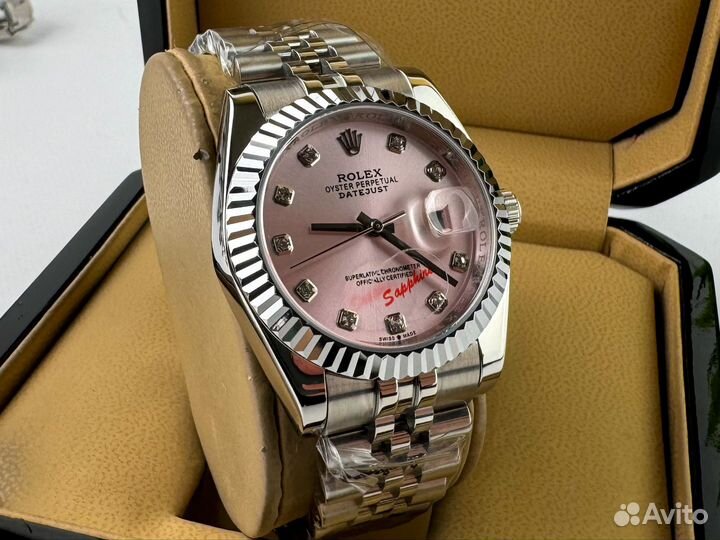 Женские часы Rolex Datejust розовые
