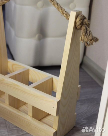 Ящик с ручкой из джутового каната