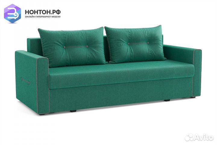 Диван еврокнижка Оригами жаккард зеленый