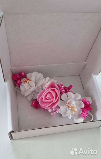 Повязка на голову детская с цветами