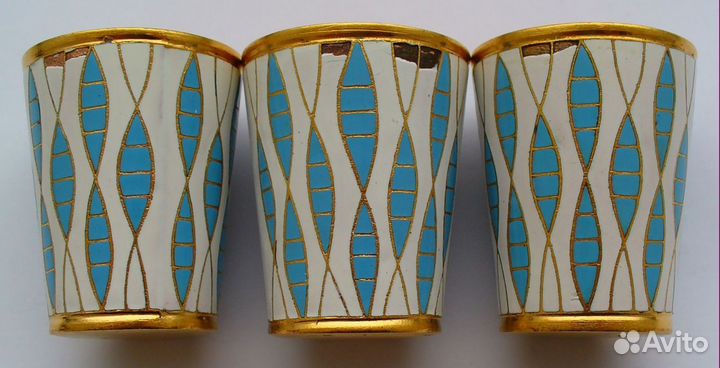 Рюмки времён СССР 3 шт Клеймо люм Горячая эмаль По