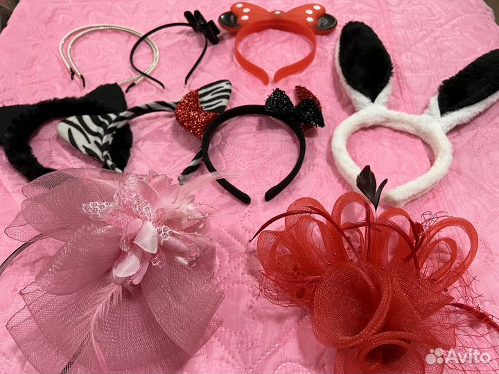 Ободки, маски, броши, вееры украшения на выпускной