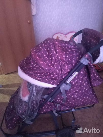 Детские зимние санки коляска