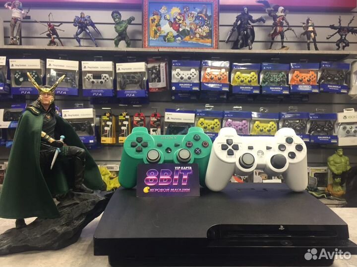 PS3 Slim 320GB 2 геймпада - магазин 8 бит