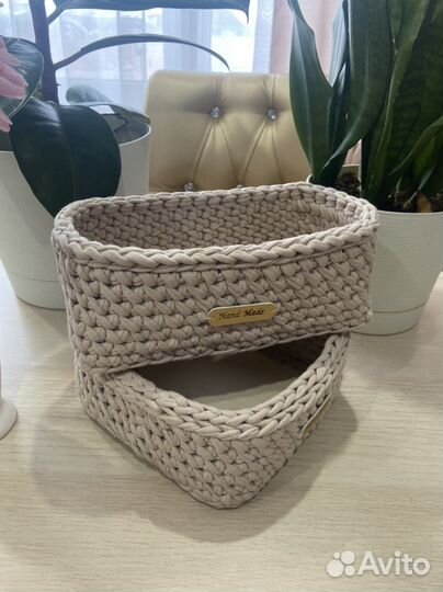 Корзинки из трикотажной пряжи