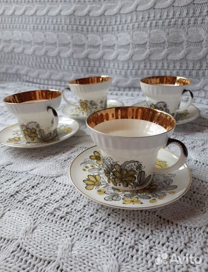 Чашка с блюдцем, чайная пара, дулево, лфз