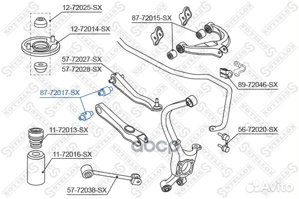 87-72017-SX сайлентблок зад. рычага внутр. Mit