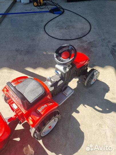 Детский электромобиль трактор с прицепом