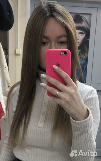 Парик из натуральных волос с имитацией кожи головы