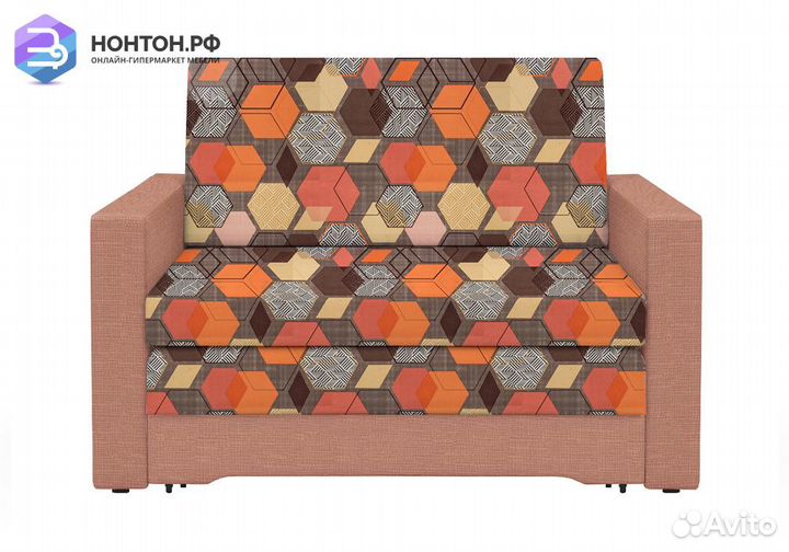 Диван выкатной Виктория-5 с узором розовый