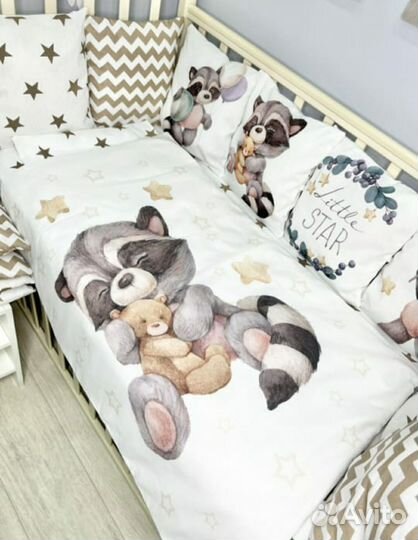 Бортики, одеяло, подушка