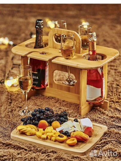 Столик держатель деревянный для вина