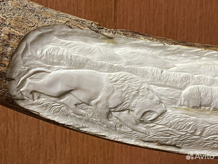 Барельеф на бивне мамонта