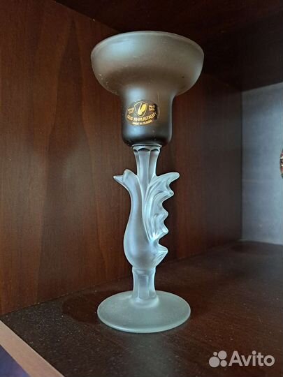 Подсвечник гусь хрустальный