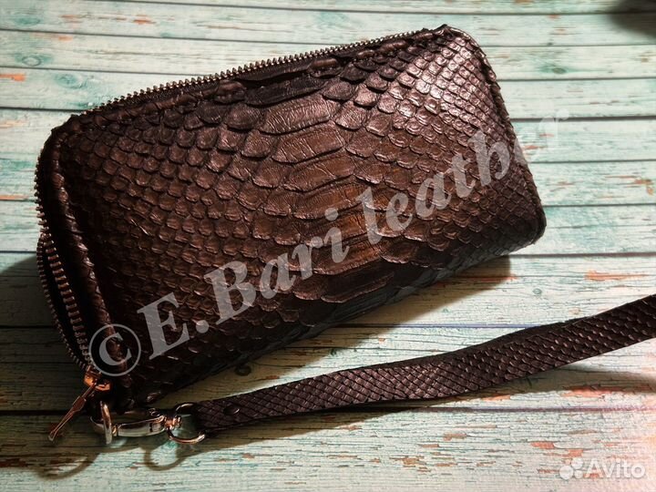 Кошелек клатч из кожи питона