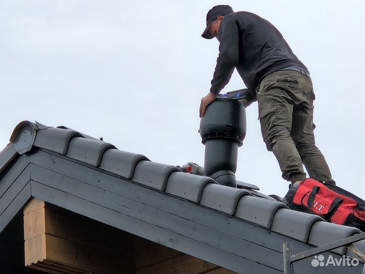 Монтаж вытяжной вентиляции и дымохода. Акты Вдпо