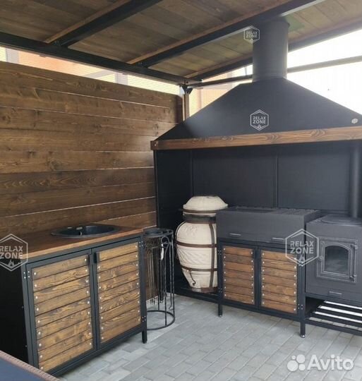 Мангальный комплекс, печь, мангальная зона, казан