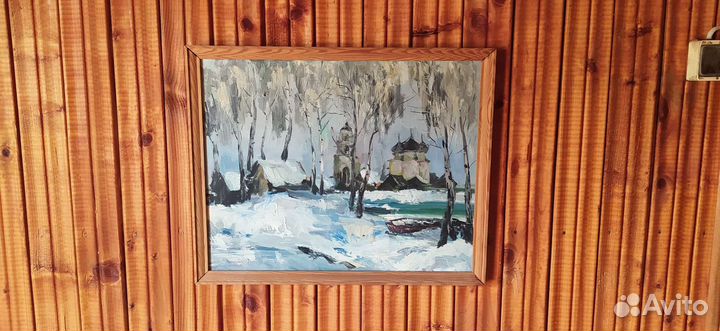 Картина маслом на оргалите 52/42см