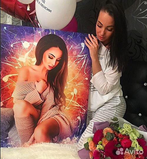 Портрет на холсте по фото (разные размеры)