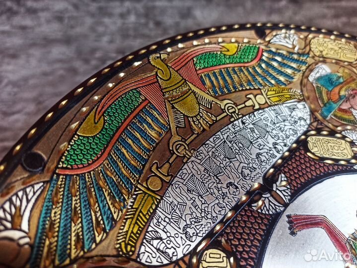 Настенная тарелка чеканка латунь Египет