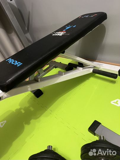 Скамья для жима + стойки + железо