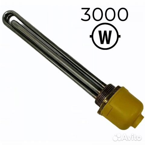 Тэн 3 кВт (нерж) с резьбой DN32 (40 мм)