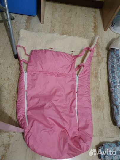 Теплый конверт в коляску овчина