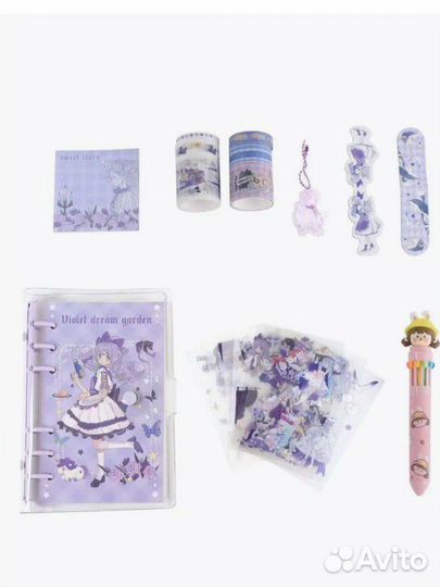 Новый Аниме блокнот с цветной ручкой и наклейками