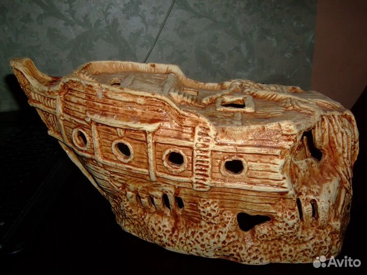 Грот мостик корабль старый замок в аквариум