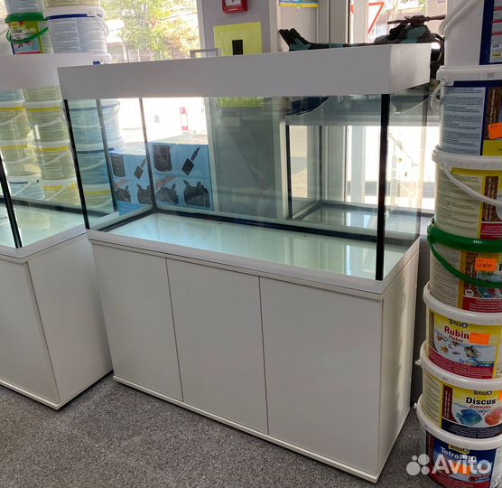 Аквариум 302л с тумбой в белом цвете