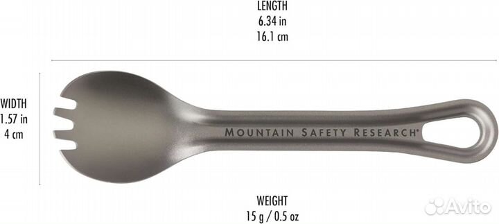 Ложка-вилка MSR Titan Ultralight Titanium Spork