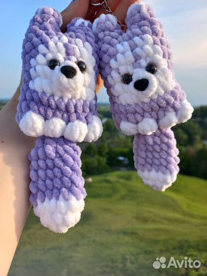 Брелок Хаски (плюшевая игрушка ручной работы)