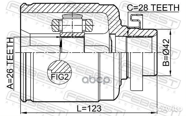 ШРУС внутренний правый 26X42X28 KIA opirus 2003