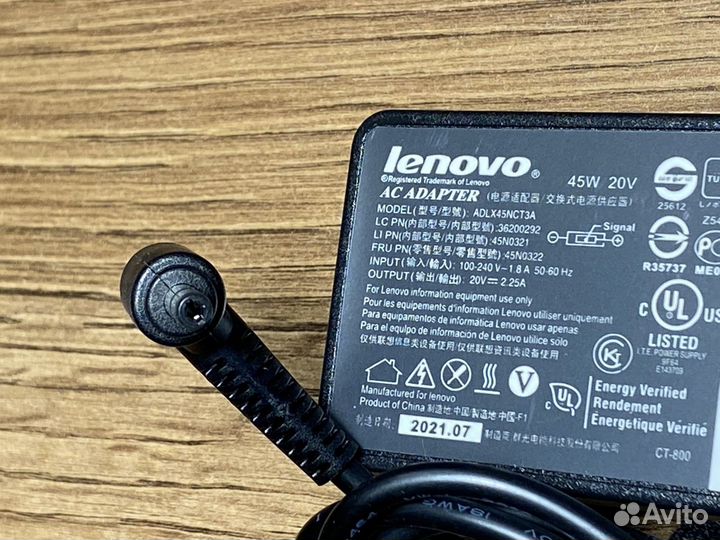 Блок питания для Lenovo 20V 2.25A 45W 4.0x1.7