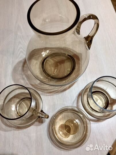 Кувшин с бокалами винтажный, Чехия