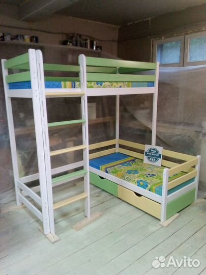 Кровати детские. Массив