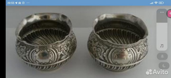 Солонка Серебро 925 Англия Лондон Вес 111,1 гр