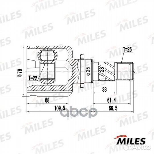 ШРУС внутренний левый mazda 3 03-13 GA10083 GA1