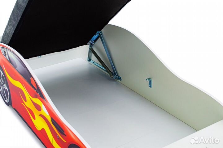 Кровать машина с матрасом и ящиком